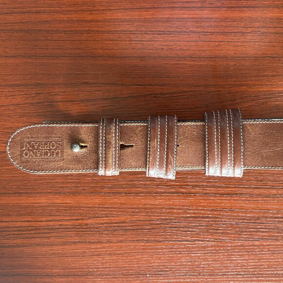 Luciano Soprani Brown Leather Belt - Picture 1 of 2